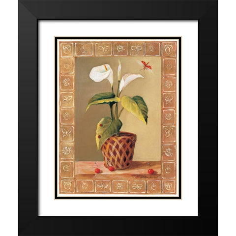 L Arum Black Modern Wood Framed Art Print with Double Matting by du Ciel, Milieu