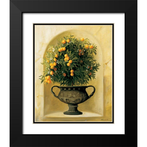 Oranges Black Modern Wood Framed Art Print with Double Matting by du Ciel, Milieu
