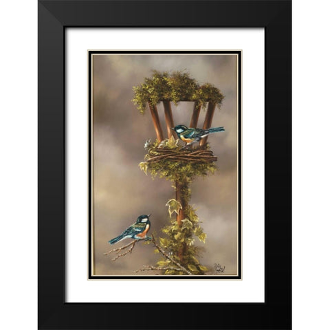 Our House Black Modern Wood Framed Art Print with Double Matting by Schutte, Michel