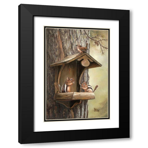 At Home Black Modern Wood Framed Art Print with Double Matting by Schutte, Michel