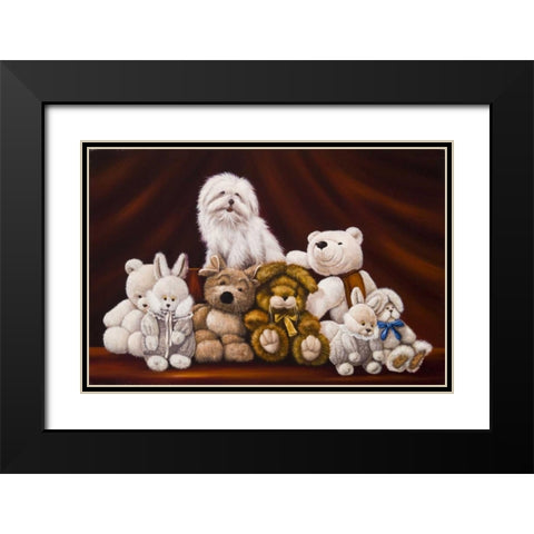 All Friends Black Modern Wood Framed Art Print with Double Matting by Schutte, Michel