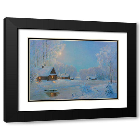 Winter II Black Modern Wood Framed Art Print with Double Matting by Arndt, Nicolaj