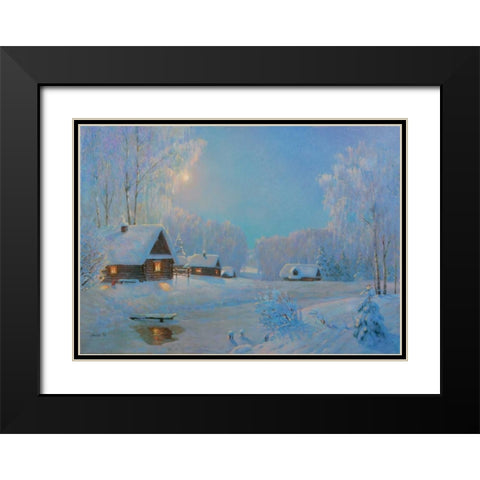 Winter II Black Modern Wood Framed Art Print with Double Matting by Arndt, Nicolaj
