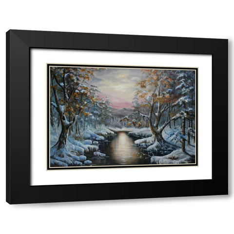 Cholod Black Modern Wood Framed Art Print with Double Matting by Vlagyislav, Najgyonov