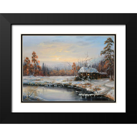 Zimuski Black Modern Wood Framed Art Print with Double Matting by Vlagyislav, Najgyonov