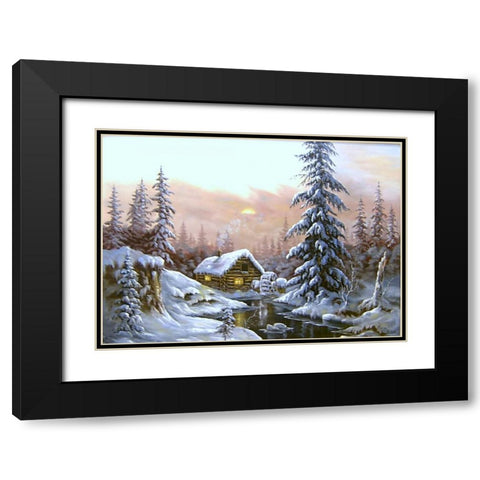 Nochy Rozdestva Black Modern Wood Framed Art Print with Double Matting by Vlagyislav, Najgyonov