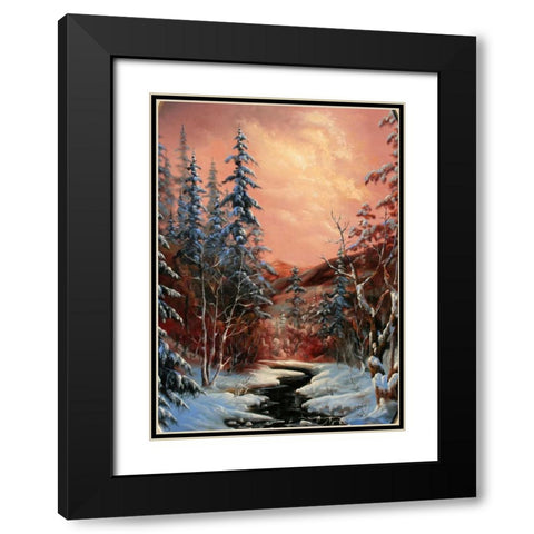 Lunnaja Nochy Black Modern Wood Framed Art Print with Double Matting by Vlagyislav, Najgyonov