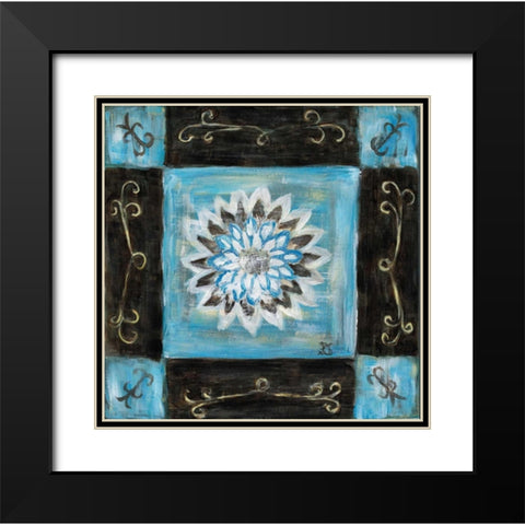 Retro Blue I Black Modern Wood Framed Art Print with Double Matting by van Aanholt, Pascalle