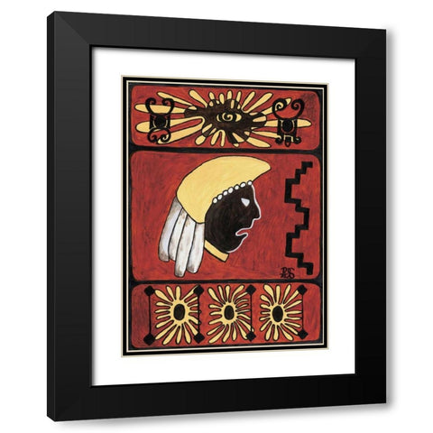 Etnica I Black Modern Wood Framed Art Print with Double Matting by van Aanholt, Pascalle