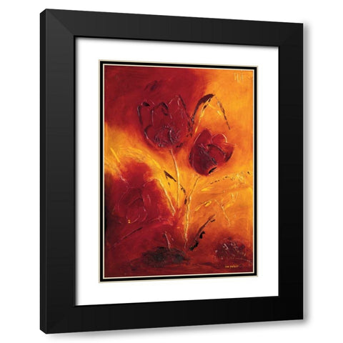 Blooming Tulips bouquet II Black Modern Wood Framed Art Print with Double Matting by Pelzer-Janssen, Ine