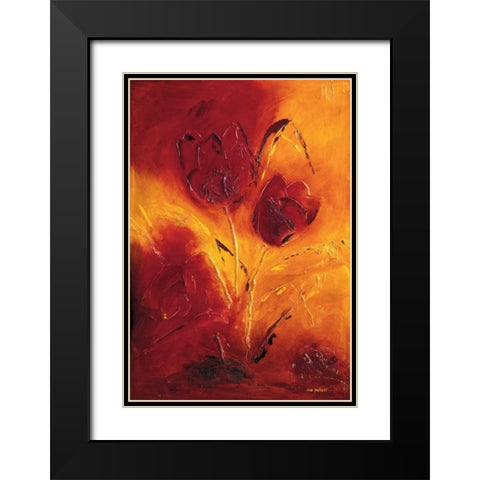 Blooming Tulips bouquet II Black Modern Wood Framed Art Print with Double Matting by Pelzer-Janssen, Ine