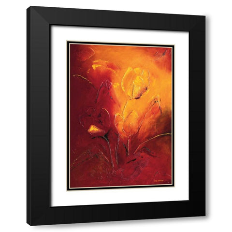 Blooming Tulips bouquet III Black Modern Wood Framed Art Print with Double Matting by Pelzer-Janssen, Ine