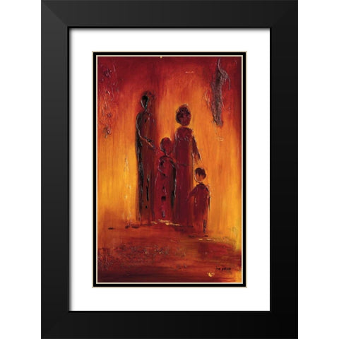 Siloutte II Black Modern Wood Framed Art Print with Double Matting by Pelzer-Janssen, Ine