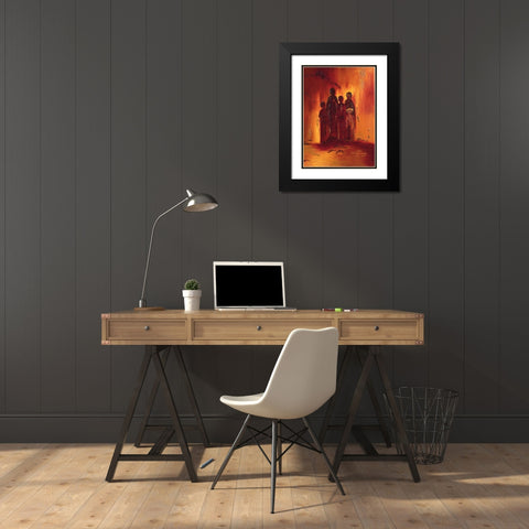 Siloutte III Black Modern Wood Framed Art Print with Double Matting by Pelzer-Janssen, Ine