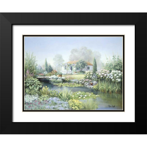 Treasure garden Black Modern Wood Framed Art Print with Double Matting by Motz, Peter