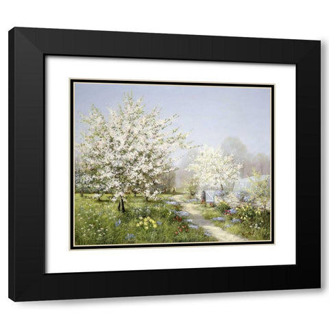 Spring blossoms Black Modern Wood Framed Art Print with Double Matting by Motz, Peter