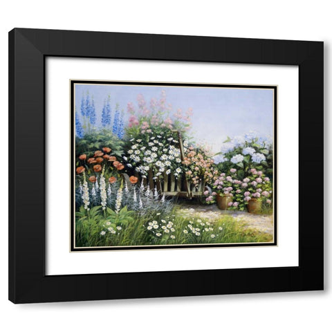 In my garden Black Modern Wood Framed Art Print with Double Matting by Motz, Peter
