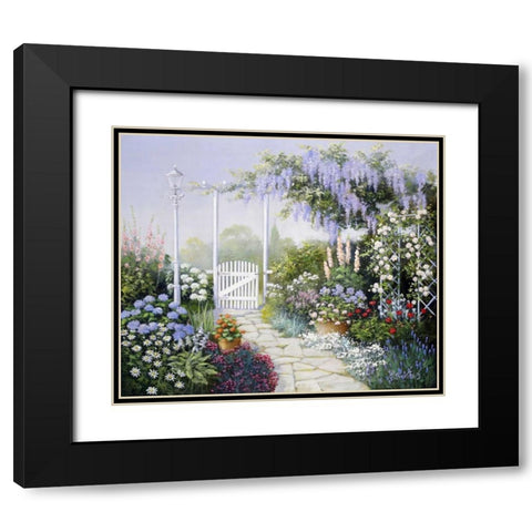 View on my garden Black Modern Wood Framed Art Print with Double Matting by Motz, Peter