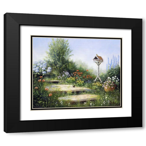 Song of the birds Black Modern Wood Framed Art Print with Double Matting by Motz, Peter