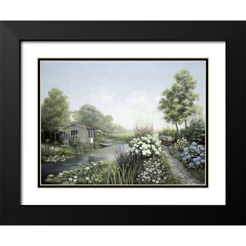 Quiet waters Black Modern Wood Framed Art Print with Double Matting by Motz, Peter