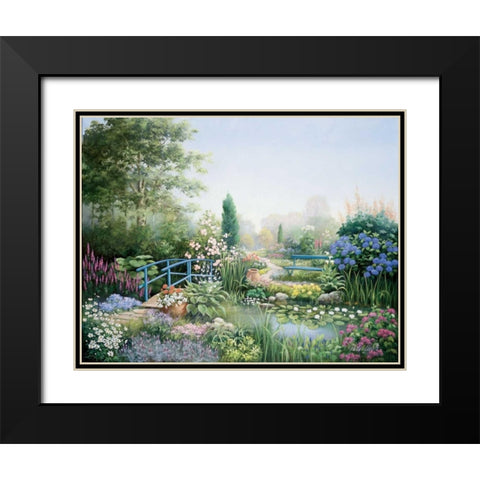 Bridge of love Black Modern Wood Framed Art Print with Double Matting by Motz, Peter