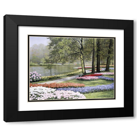 Floriade Black Modern Wood Framed Art Print with Double Matting by Motz, Peter