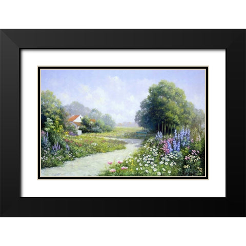 Path to my house Black Modern Wood Framed Art Print with Double Matting by Motz, Peter
