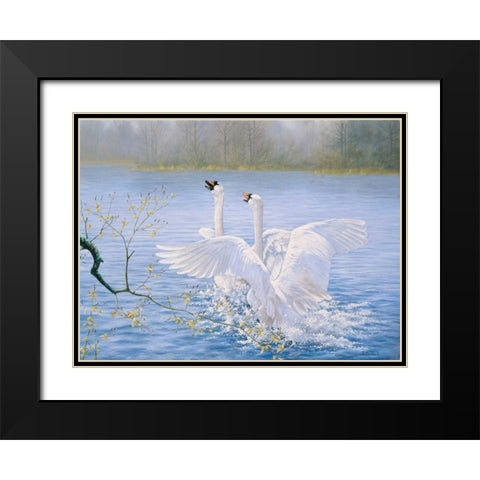 Catch me Black Modern Wood Framed Art Print with Double Matting by Motz, Peter