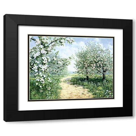 Spring Black Modern Wood Framed Art Print with Double Matting by Motz, Peter