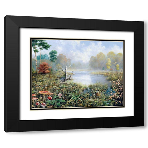 Autumn Black Modern Wood Framed Art Print with Double Matting by Motz, Peter