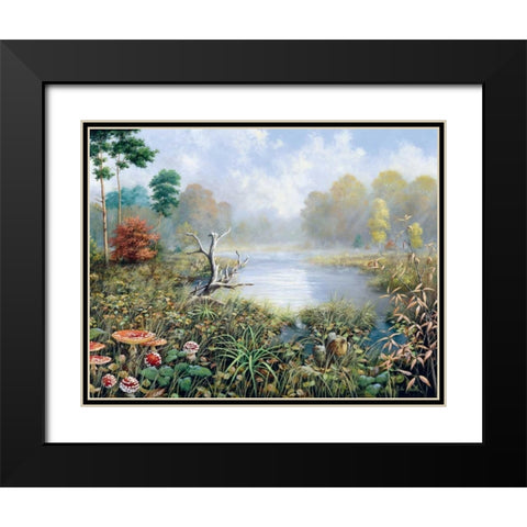 Autumn Black Modern Wood Framed Art Print with Double Matting by Motz, Peter