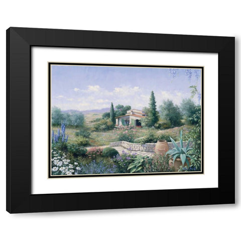 Italian Summer Black Modern Wood Framed Art Print with Double Matting by Motz, Peter