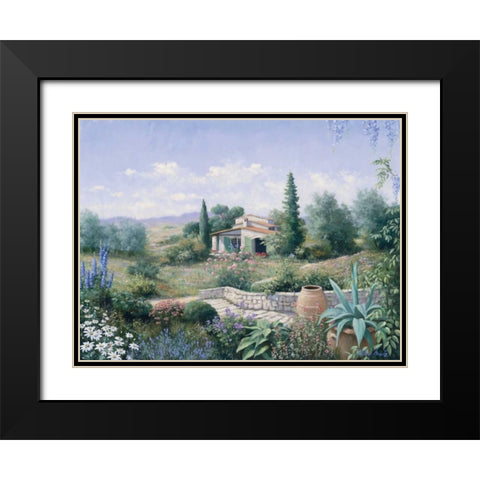 Italian Summer Black Modern Wood Framed Art Print with Double Matting by Motz, Peter