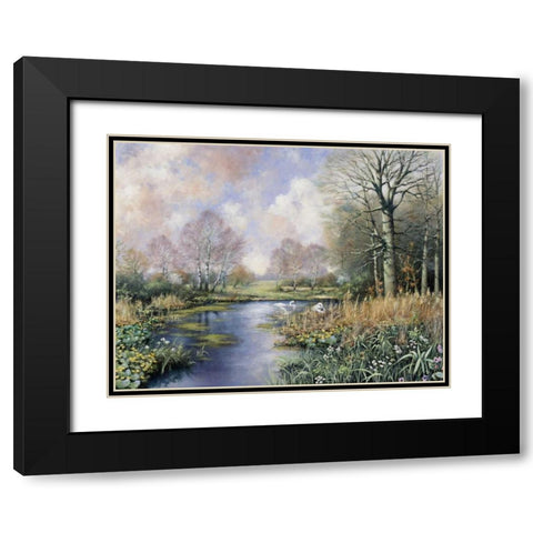 Spring has started Black Modern Wood Framed Art Print with Double Matting by Motz, Peter