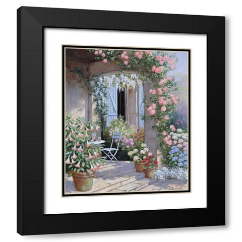 Flower invitation Black Modern Wood Framed Art Print with Double Matting by Motz, Peter