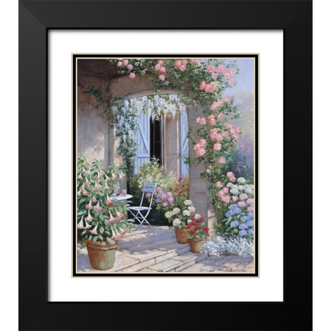 Flower invitation Black Modern Wood Framed Art Print with Double Matting by Motz, Peter