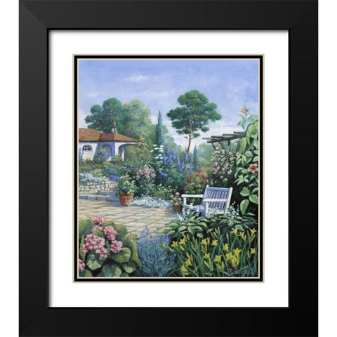 Italian garden II Black Modern Wood Framed Art Print with Double Matting by Motz, Peter