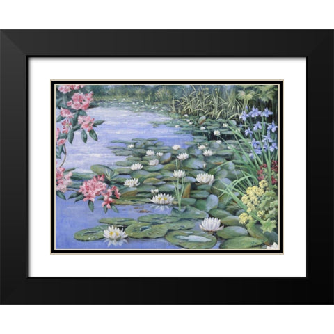 The lake Black Modern Wood Framed Art Print with Double Matting by Motz, Peter