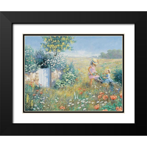 Outside the garden Black Modern Wood Framed Art Print with Double Matting by Motz, Peter