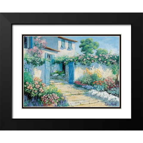 Grannys house Black Modern Wood Framed Art Print with Double Matting by Motz, Peter