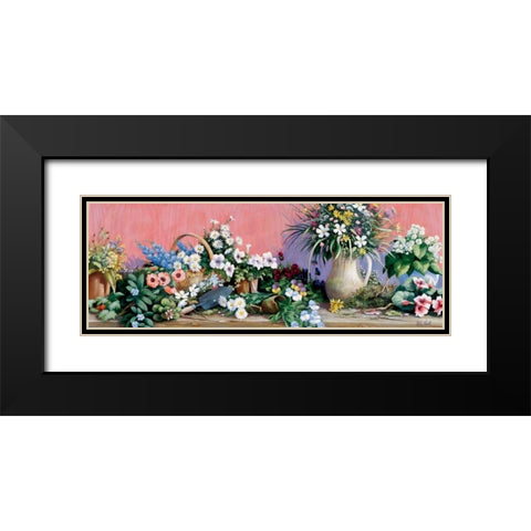A world of flowers Black Modern Wood Framed Art Print with Double Matting by Motz, Peter