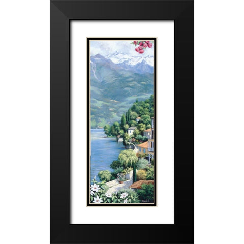 Lago di Como Black Modern Wood Framed Art Print with Double Matting by Motz, Peter