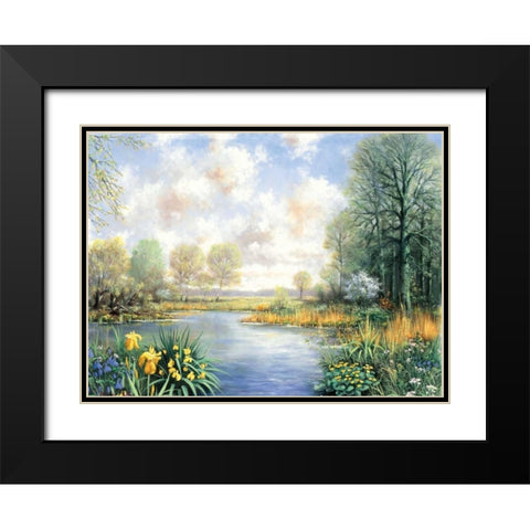 Spring time Black Modern Wood Framed Art Print with Double Matting by Motz, Peter