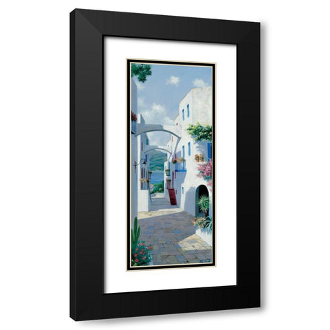 Greek Arch Black Modern Wood Framed Art Print with Double Matting by Motz, Peter