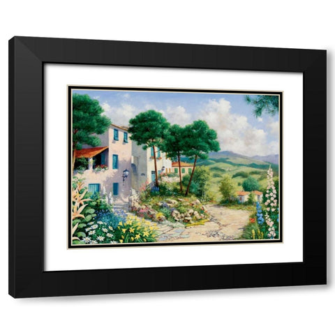 Summertime Black Modern Wood Framed Art Print with Double Matting by Motz, Peter