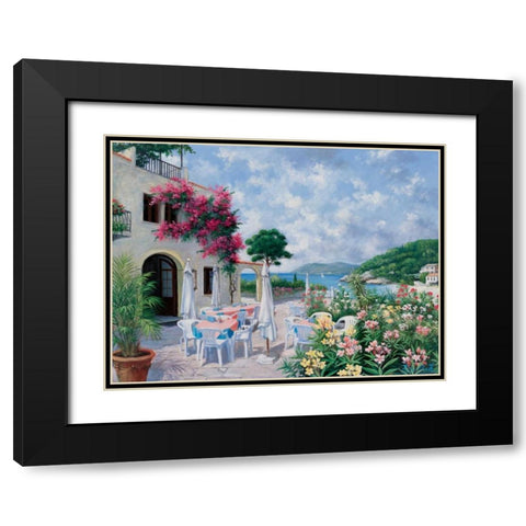 Ocean terrace Black Modern Wood Framed Art Print with Double Matting by Motz, Peter
