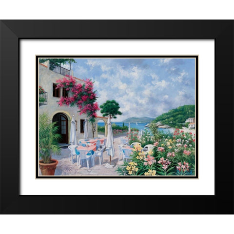 Ocean terrace Black Modern Wood Framed Art Print with Double Matting by Motz, Peter