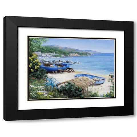 Deserted boats Black Modern Wood Framed Art Print with Double Matting by Motz, Peter