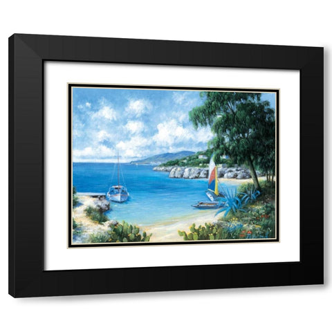 Sailing boats Black Modern Wood Framed Art Print with Double Matting by Motz, Peter