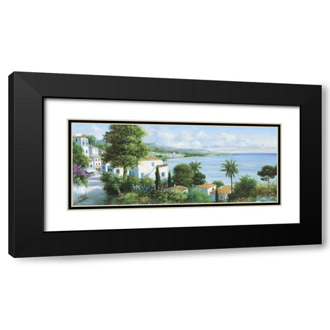 Ocean village Black Modern Wood Framed Art Print with Double Matting by Motz, Peter
